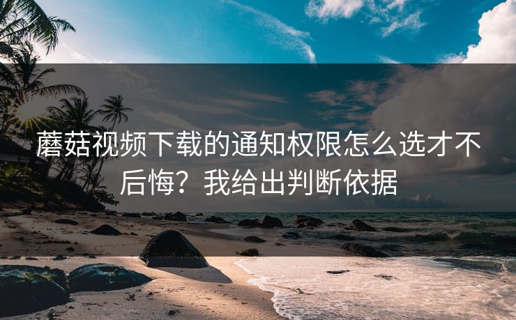 蘑菇视频下载的通知权限怎么选才不后悔？我给出判断依据-第1张图片-蘑菇短视频 - 超清福利视频在线平台