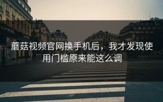 蘑菇视频官网换手机后，我才发现使用门槛原来能这么调