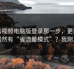 蘑菇视频电脑版登录那一步，更新提醒居然有“省流量模式”？我刚发现