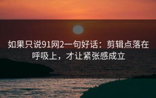 如果只说91网2一句好话：剪辑点落在呼吸上，才让紧张感成立