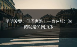 明明没哭，但回家路上一直在想：说的就是91网页版