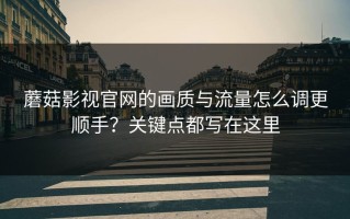蘑菇影视官网的画质与流量怎么调更顺手？关键点都写在这里