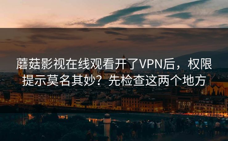 蘑菇影视在线观看开了VPN后，权限提示莫名其妙？先检查这两个地方-第1张图片-蘑菇短视频 - 超清福利视频在线平台