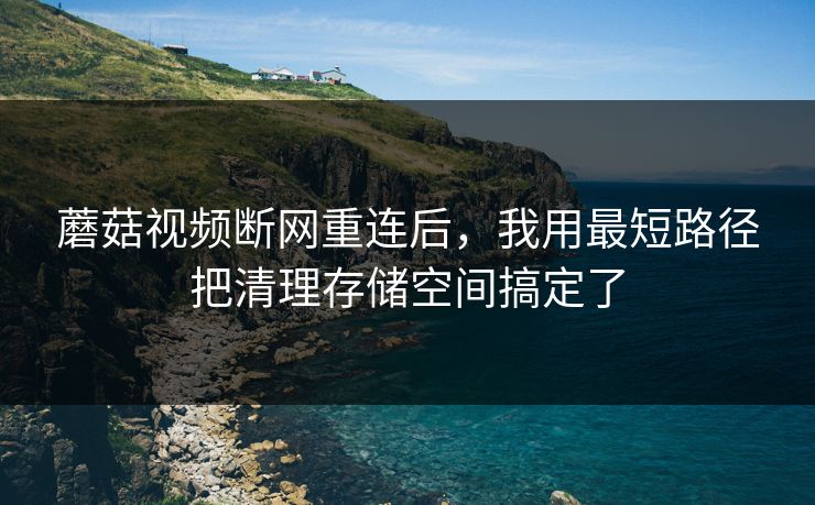 蘑菇视频断网重连后，我用最短路径把清理存储空间搞定了