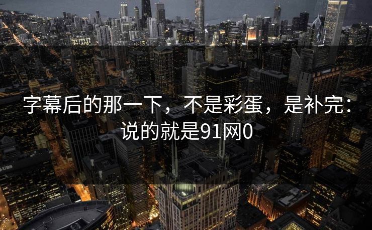 字幕后的那一下，不是彩蛋，是补完：说的就是91网0