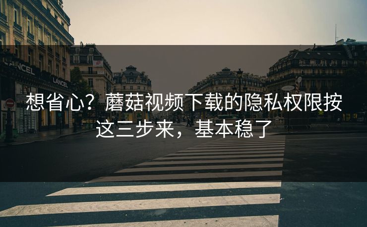想省心？蘑菇视频下载的隐私权限按这三步来，基本稳了