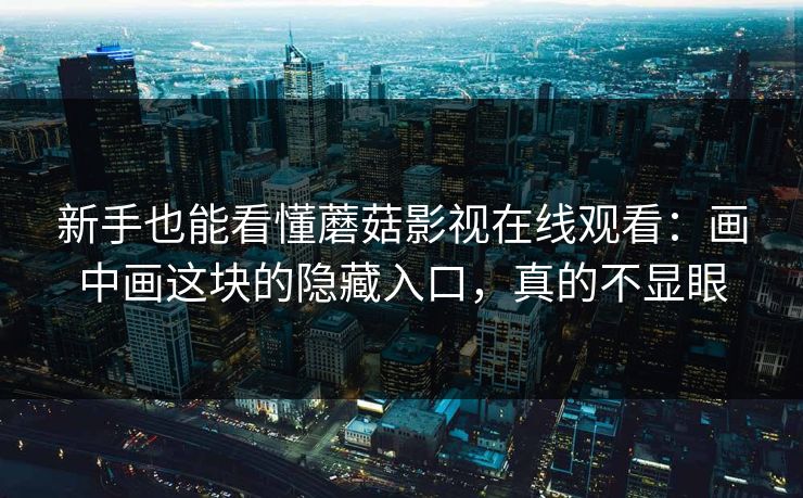 新手也能看懂蘑菇影视在线观看：画中画这块的隐藏入口，真的不显眼-第1张图片-蘑菇短视频 - 超清福利视频在线平台